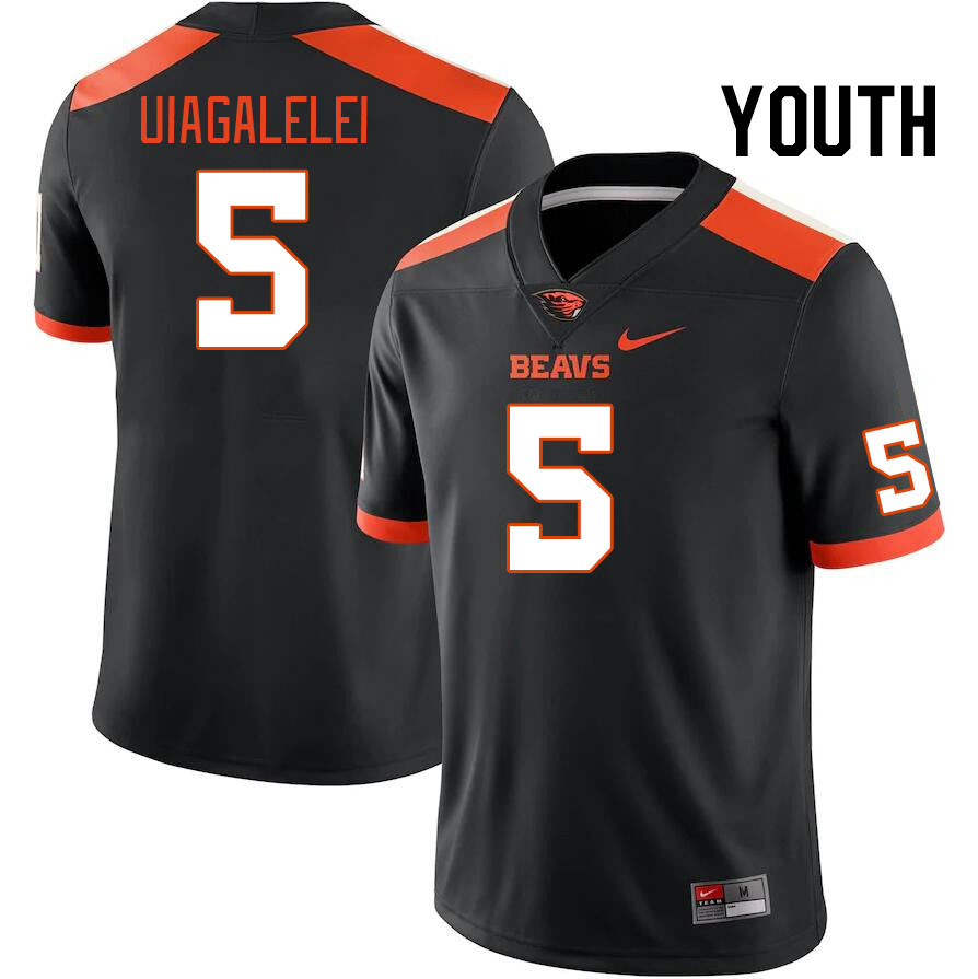 Youth #5 DJ Uiagalelei Oregon State Beavers College Football Jerseys Stitched Sale-Black - Click Image to Close
